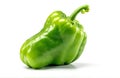 Fresh green bell pepper on white background