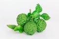 Fresh green bergamot fruit   with leaf Royalty Free Stock Photo