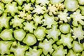 Fresh green broccoli stalk slices closup background Royalty Free Stock Photo