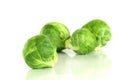 The Fresh green brussel sprouts vegetable on white background Royalty Free Stock Photo