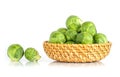 The Fresh green brussel sprouts vegetable on white background Royalty Free Stock Photo