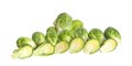 Fresh green brussel sprouts vegetable on white background Royalty Free Stock Photo