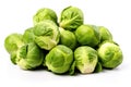 Fresh green brussel sprouts vegetable on white background Royalty Free Stock Photo