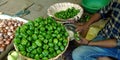 fresh green capsicum at farmers market Royalty Free Stock Photo