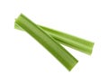 Fresh green celery sticks isolated on white, top view Royalty Free Stock Photo