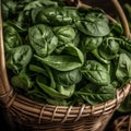 Fresh and Green: A Close-Up of Vibrant Spinach Leaves