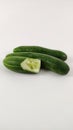 Fresh green cucumber with visible seed parts Royalty Free Stock Photo