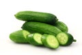 Fresh green cut baby cucumbers Royalty Free Stock Photo