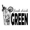 Fresh green drink vintage label