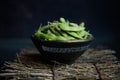 Fresh green edamame beans on plate Royalty Free Stock Photo