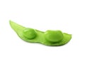 Fresh green edamame pod with beans on white background Royalty Free Stock Photo