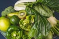 Fresh green food, closeup, top view Royalty Free Stock Photo