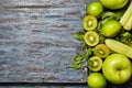 fresh green fruits and vegetables Royalty Free Stock Photo