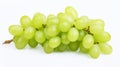 fresh green grape. Bunch of fresh green grape with leaf isolated on white background. generative ai Royalty Free Stock Photo