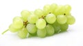 fresh green grape. Bunch of fresh green grape with leaf isolated on white background. generative ai Royalty Free Stock Photo