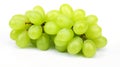 fresh green grape. Bunch of fresh green grape with leaf isolated on white background. generative ai Royalty Free Stock Photo