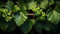 Fresh green grape vineyard in autumn, a healthy organic decoration generated by AI Royalty Free Stock Photo