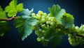 Fresh green grape vineyard in nature, ripe fruit growth generated by AI Royalty Free Stock Photo