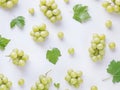 Fresh Green Grapes and Leaves Pattern Royalty Free Stock Photo