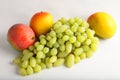 Fresh green grapes and mangoes Royalty Free Stock Photo