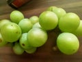 The fresh green grapeson the table Royalty Free Stock Photo