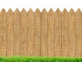 Fresh Green Grass Over Wood Fence Background Royalty Free Stock Photo