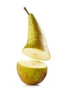 Fresh green half pear