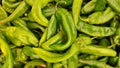 Fresh green Hatch Chili peppers in a traditional vegetable market. Royalty Free Stock Photo