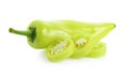 Fresh Green hot chili pepper isolated on the white background. Royalty Free Stock Photo