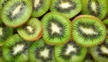 Fresh green kiwi slices background. Healthy and tasty fruit. Juicy and natural product Royalty Free Stock Photo