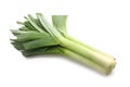 Fresh green leeks on white background Royalty Free Stock Photo