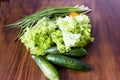 Fresh green lettuce salad - healthy food Royalty Free Stock Photo