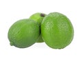Fresh green lime fruits isolated on white background. Group of fruit isolated Royalty Free Stock Photo