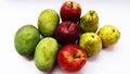 fresh fruits isolated on white background closeup image