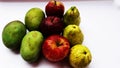 fresh fruits isolated on white background closeup image