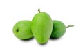 Fresh green mango fruit isolated on white background Royalty Free Stock Photo