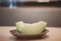Fresh green melon slice fruit good nutrition and sweet fruit Royalty Free Stock Photo
