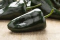 Fresh green Mexican Poblano Pepper close up