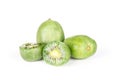 Fresh green mini baby kiwi fruit isolated on white Royalty Free Stock Photo