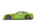 Fresh green modern fast sports car - side view