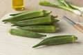 Fresh green okra Royalty Free Stock Photo