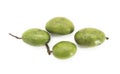 fresh green olive over on white background