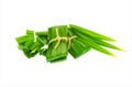 Fresh green pandan leaves isolated on white background Royalty Free Stock Photo