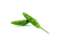 Fresh green paprika on white background. Royalty Free Stock Photo