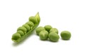 Fresh green pea pod with beans isolated on white background with clipping path Royalty Free Stock Photo