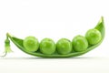 Fresh green pea pod with beans on a white background Ai photo Royalty Free Stock Photo