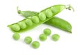 Fresh green pea pod isolated on white background Royalty Free Stock Photo