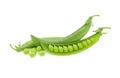 Fresh green pea pod isolated on white background Royalty Free Stock Photo