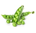 Fresh green pea pod isolated on white Royalty Free Stock Photo