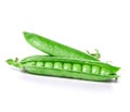 Fresh green pea pod isolated on white Royalty Free Stock Photo